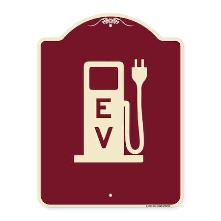 Signmission Ev Electric Vehicle Charging Station Heavy-Gauge Aluminum Sign, 24" x 18", BU-1824-24090 A-DES-BU-1824-24090